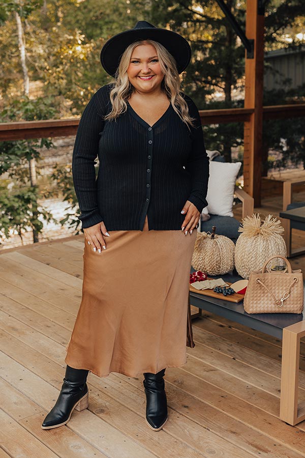 Premium Fresh Breeze Ribbed Cardigan - Black Curves | Ultimate Style & Comfort