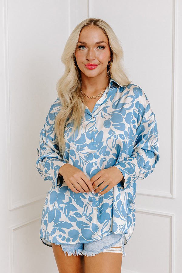 Premium Satin Button-Up Shirt - Ultimate Vacay Essential