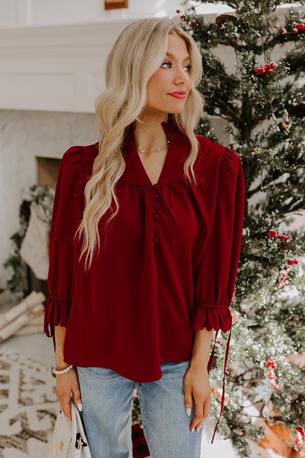 Premium Merlot Feminine Shift Top