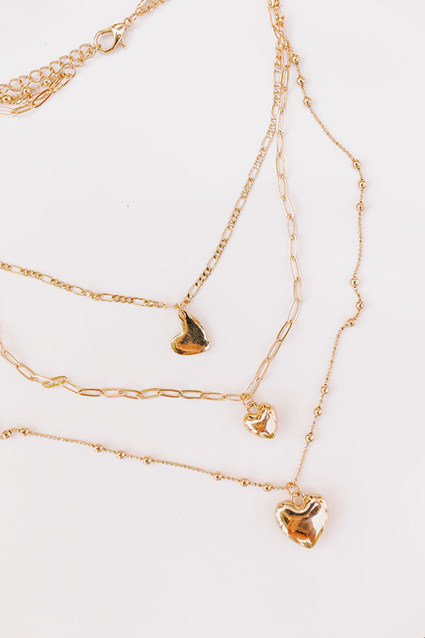 Ultimate Layered Heart Necklace - Premium Gold Finish