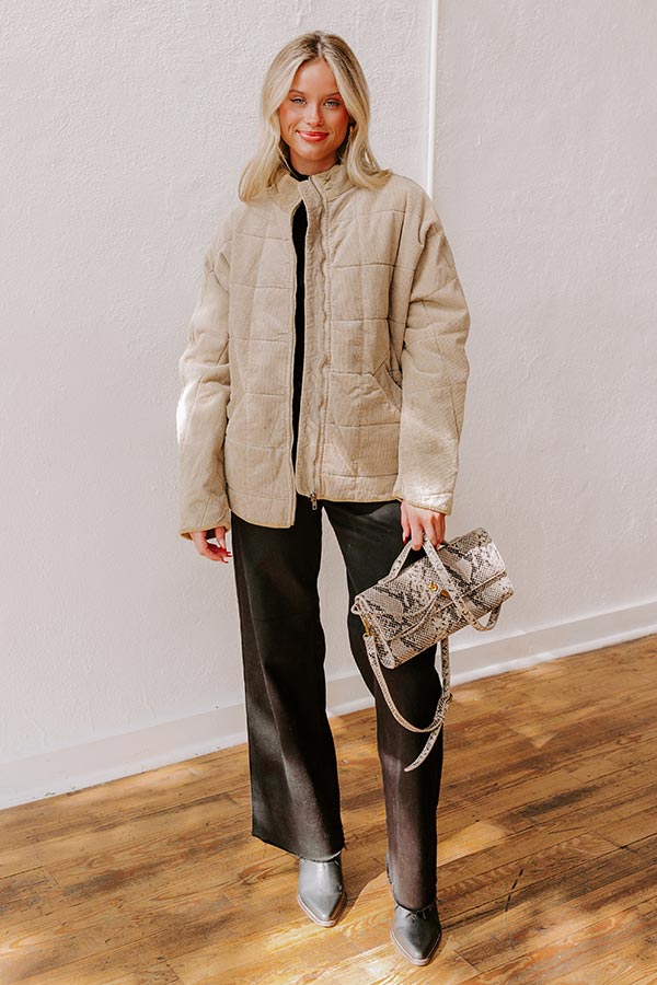 Ultimate Cozy Corduroy Jacket - Warm Taupe