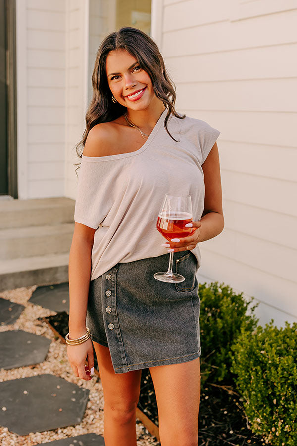 Premium Linen-Blend Shift Top | Warm Taupe | Ultimate Summer Essential
