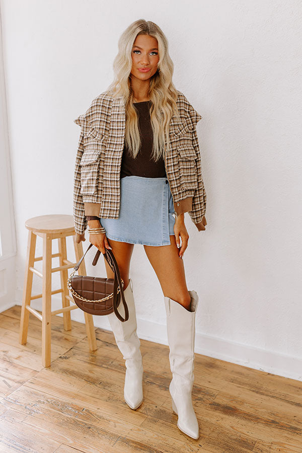 Premium Chai Latte Plaid Jacket - Ultimate Cozy Style