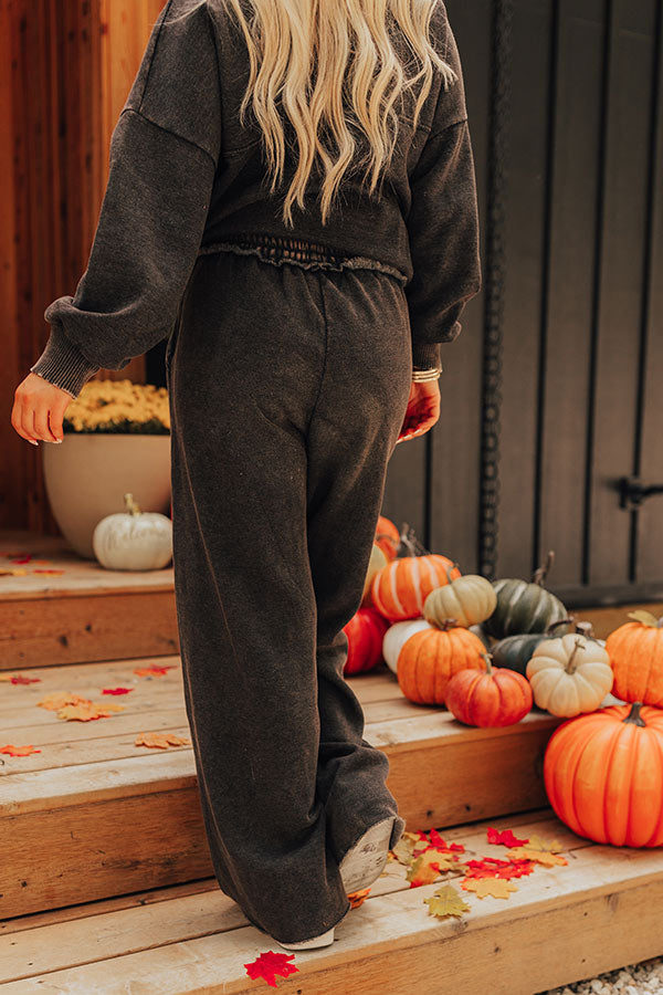 Ultimate Cozy Daydream High Waist Vintage Wash Pants - Vintage Black