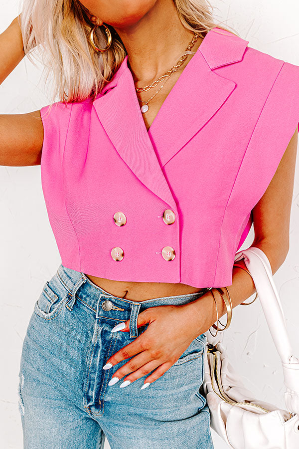 Premium Champagne Cruising Crop Top - Bubblegum Pink