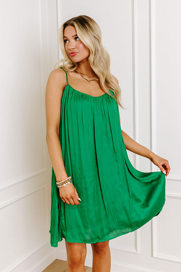 Premium Satin Mini Dress - Green | Ultimate Party Wear