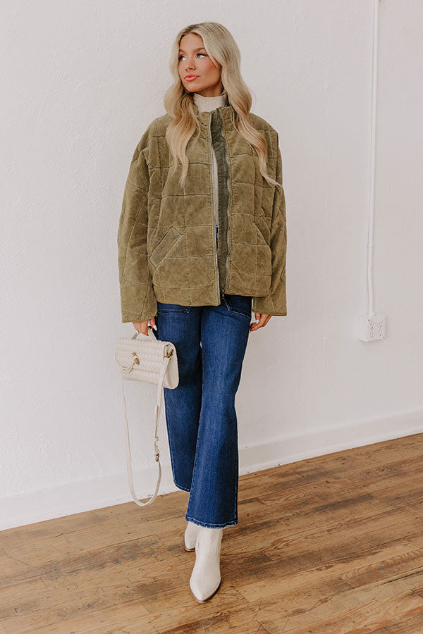 Ultimate Cozy Corduroy Jacket - Sage Green