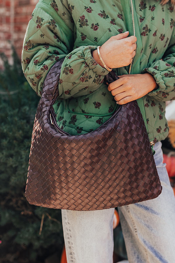 Premium Chestnut Faux Leather Woven Tote - Ultimate Street Style