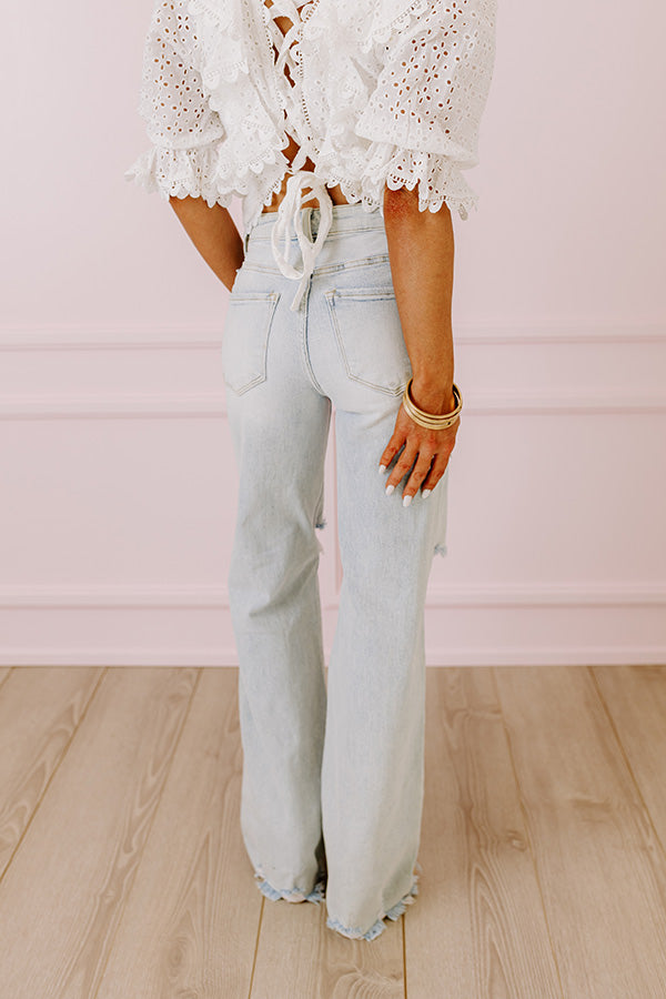 Ultimate Risen Riley High Waist Straight Leg Jeans - Light Wash
