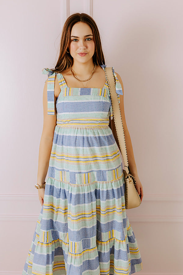 Premium Striped Midi Dress - Boardwalk Babe Collection