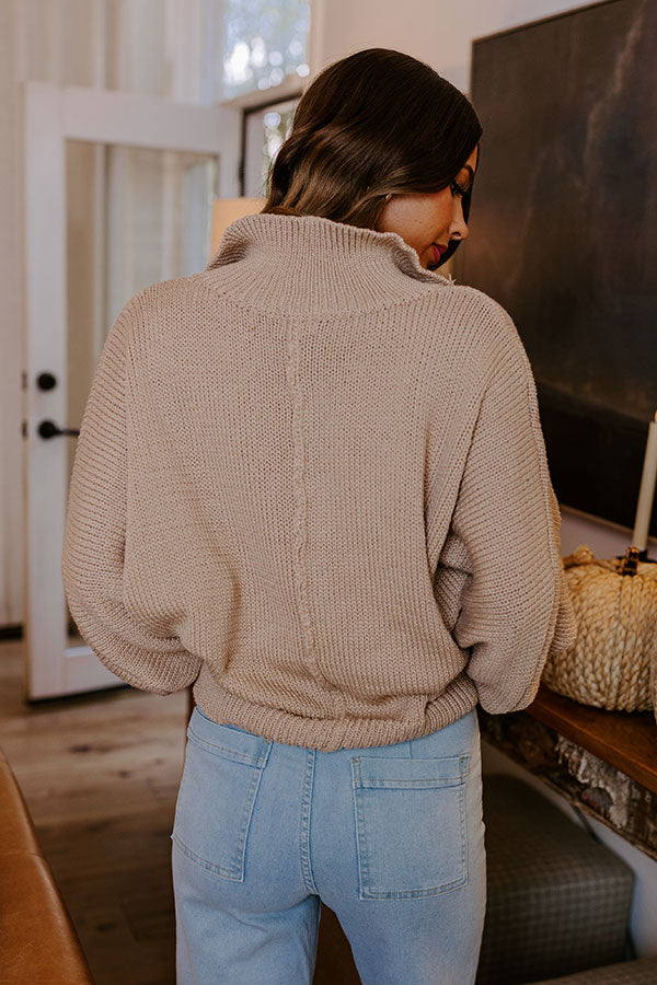 Premium Iced Latte Knit Sweater - Ultimate Fall Style