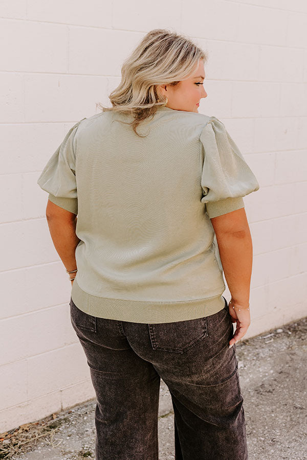 Premium Sage Curves Shift Top - Ultimate City Style