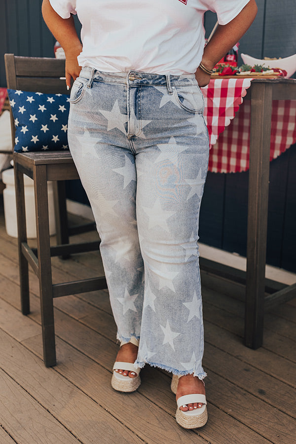 Premium Risen Chasing Stars High Waist Jeans - Ultimate Style Upgrade