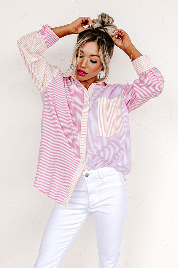 Premium Pink Stripe Button-Up Shirt | Ultimate Comfort & Style