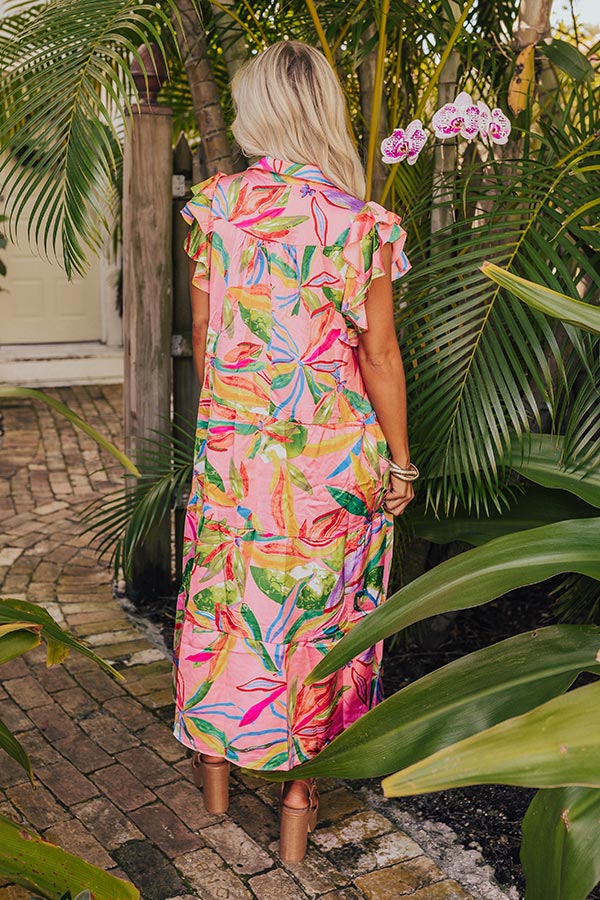 Ultimate Tropical Escape Floral Midi Dress