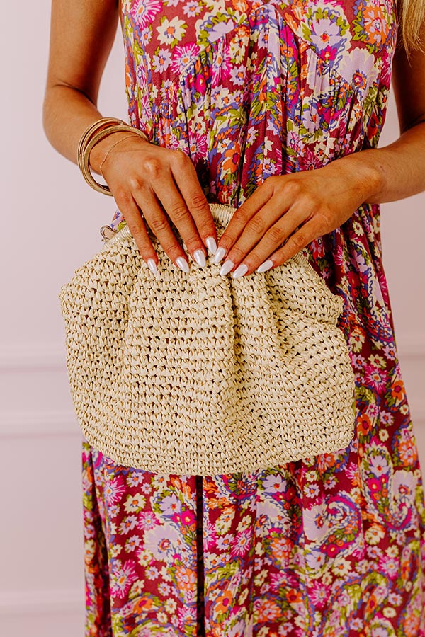 Premium Coral Cove Woven Crossbody Bag - Natural Elegance