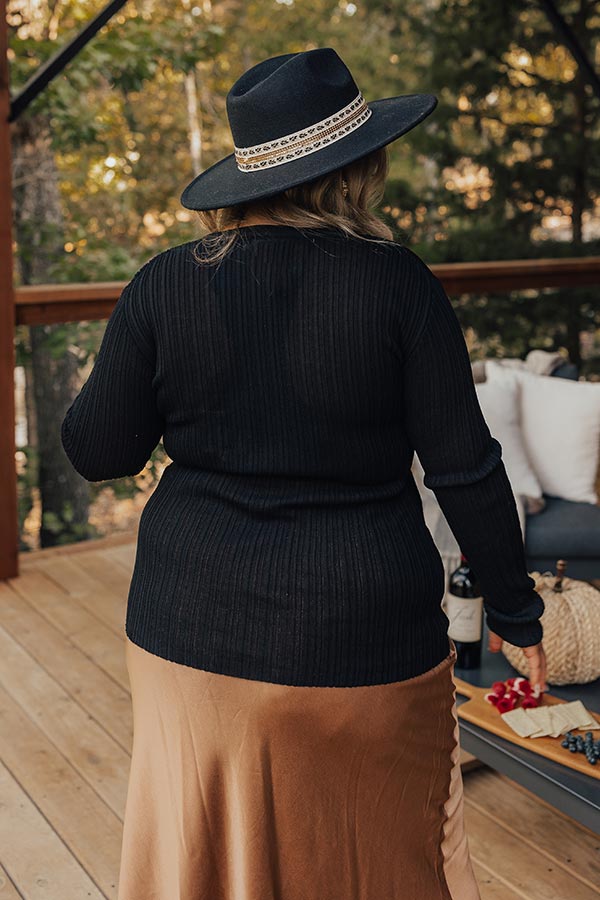 Premium Fresh Breeze Ribbed Cardigan - Black Curves | Ultimate Style & Comfort