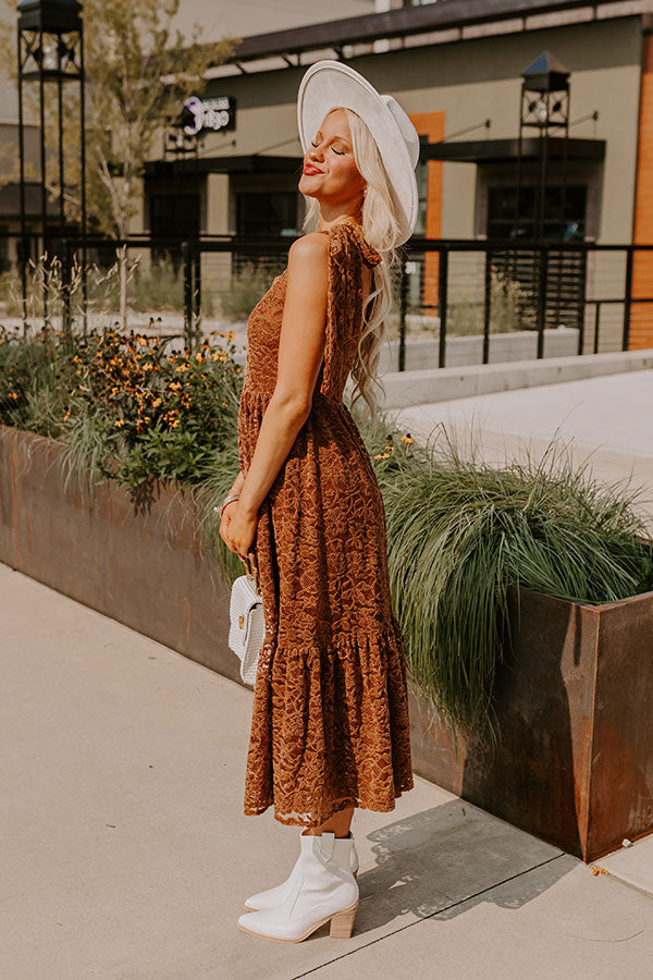 Premium Fall Festival Lace Midi Dress