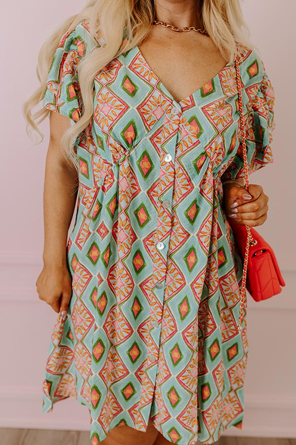 Ultimate Summer Bliss: Aqua Curves Mini Dress