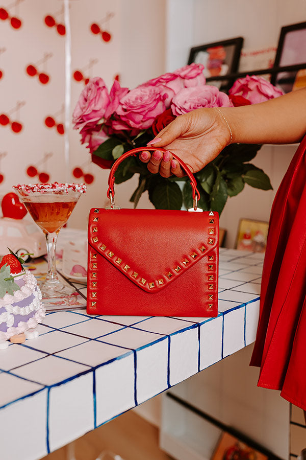 Premium Crimson Vineyard Bound Studded Handbag
