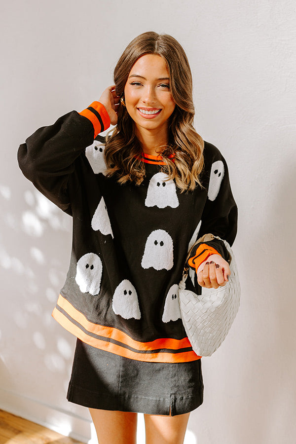 Premium Halloween Embroidered Sweatshirt - Hey Boo Collection