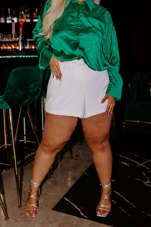 Ultimate Remix High Waist Shorts - White Curves Collection