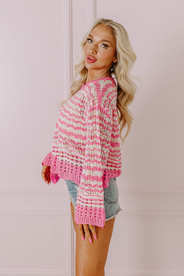 Premium Drifting Tranquility Knit Top - Pink