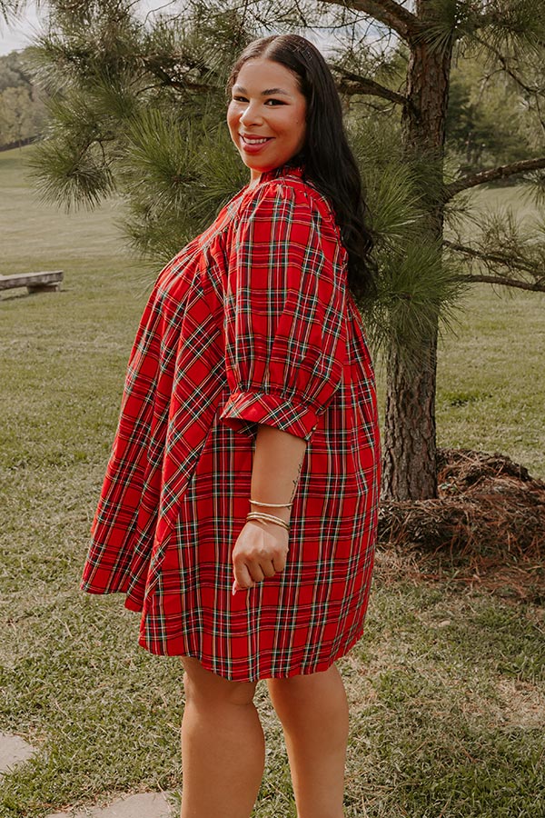 Ultimate Cheerful Energy Plaid Mini Dress - Curves Edition