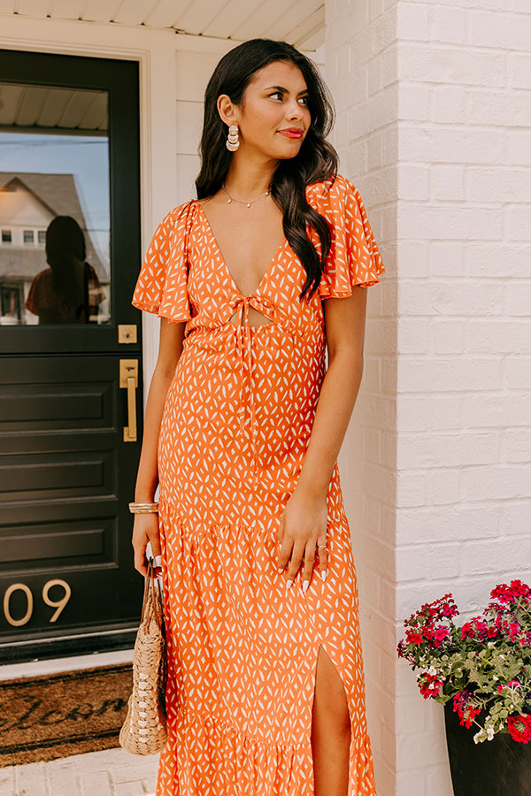 Ultimate Iconic Crush Cut Out Maxi Dress - Orange