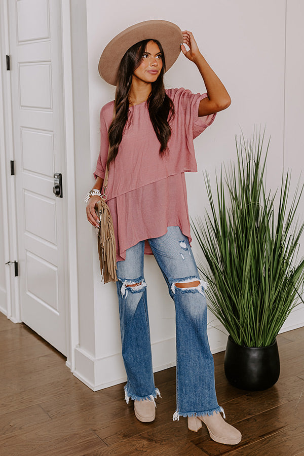 Premium Tranquil Time Shift Blush Top