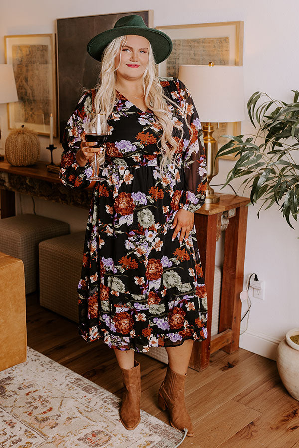 Ultimate Vineyard Stroll Floral Midi Dress