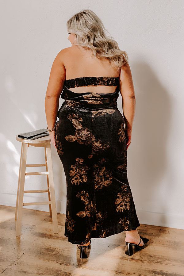 Ultimate Elegance Velvet Floral Maxi Dress for Curves