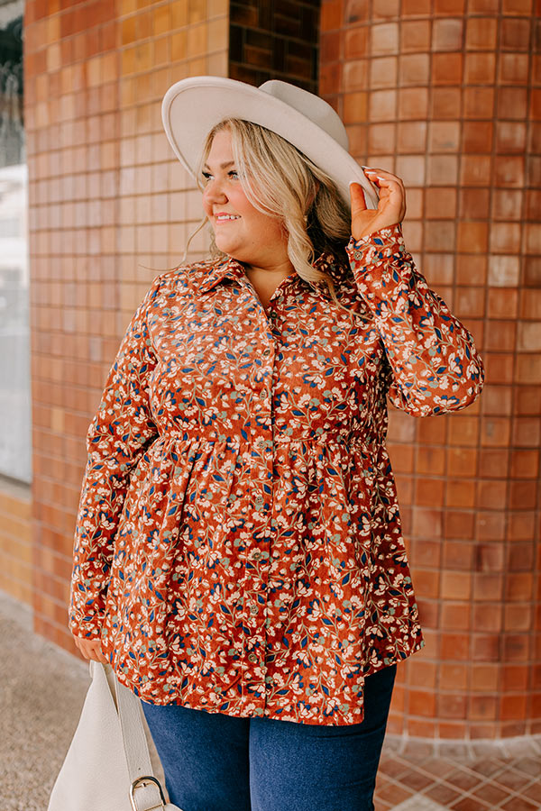 Premium Dare To Dream Floral Button-Up for Curves - Ultimate Autumn Style