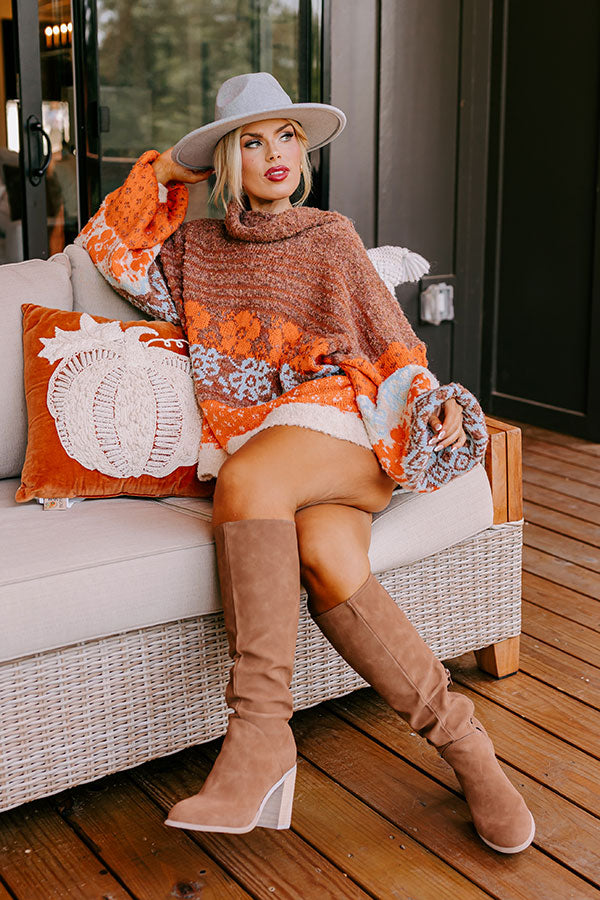 Premium Autumn Brunch Knit Sweater - Cinnamon Curves Edition