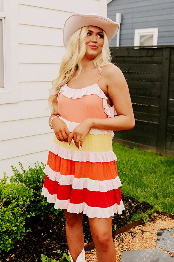 Premium Peach Tiered Mini Dress – Ultimate Summer Style