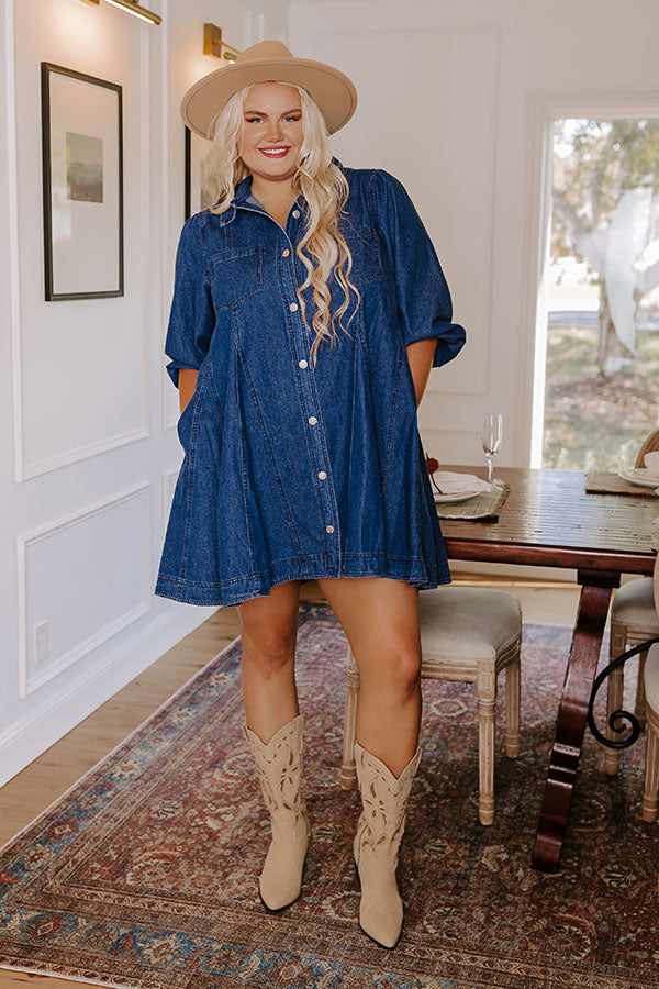 Ultimate Gather Together Denim Mini Dress - Effortless Style & Comfort