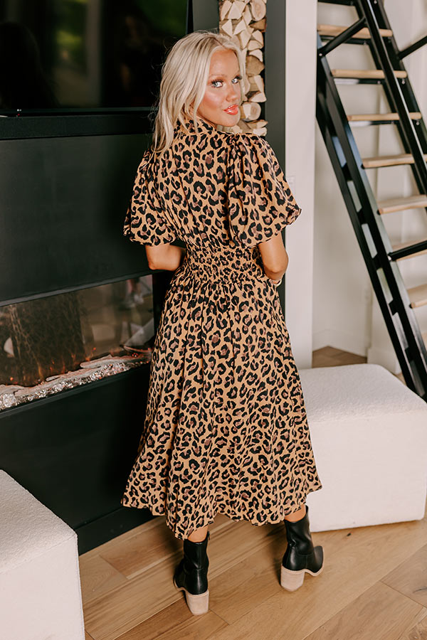 Premium Leopard Print Midi Dress - Urban Chic Edition