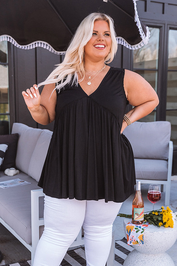 Ultimate Plus-Size Adley Babydoll Shift Tank - Black Curves