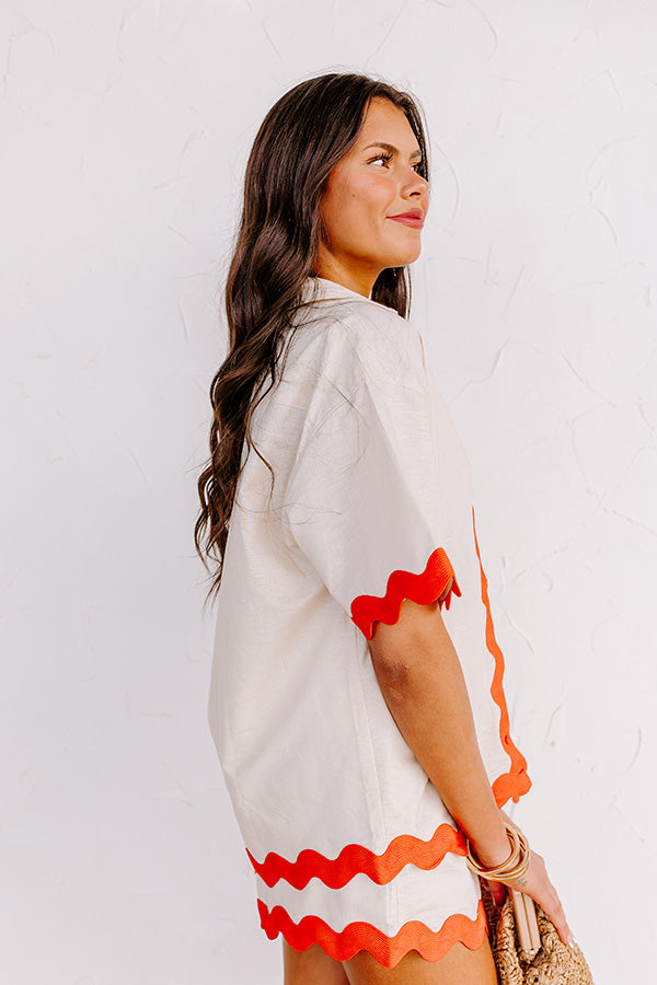 Premium Linen-Blend Vacation Top