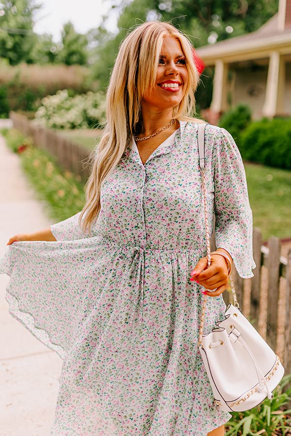 Premium Mint Curves Floral Dress – Ultimate Style & Comfort