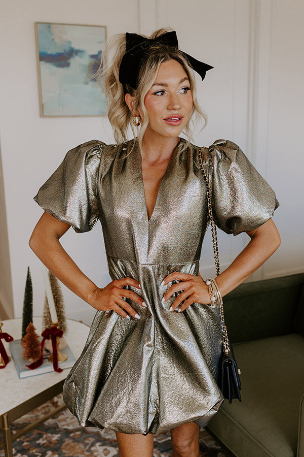 Ultimate Midnight Sparkle Metallic Mini Dress