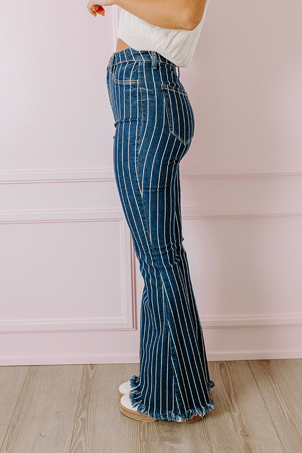 The Ultimate Stevie High Waist Stripe Flare Jeans