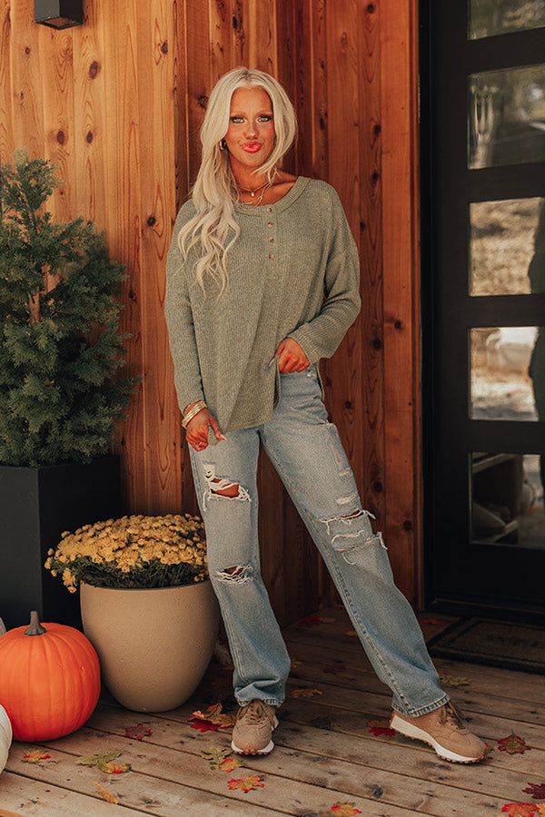 Ultimate Cozy Ribbed Tee in Sage - Everyday Essential