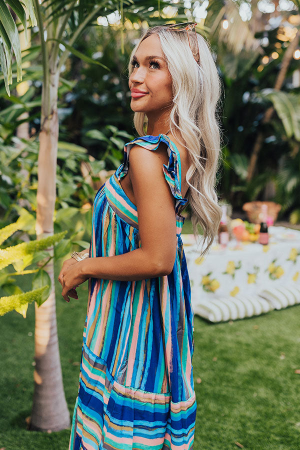 Ultimate Royal Blue Stripe Midi Dress