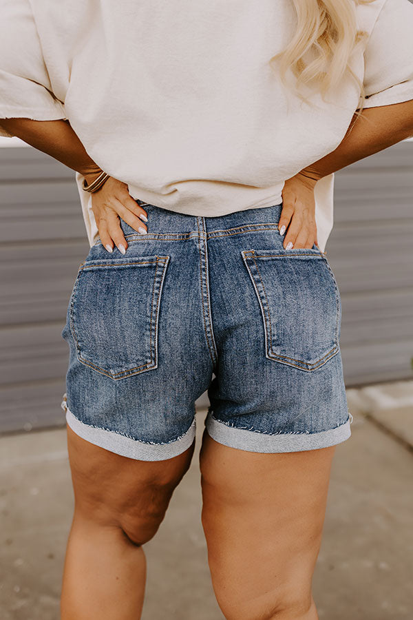 Ultimate Risen Hadley High Waist Denim Shorts - Curve-Hugging Fit