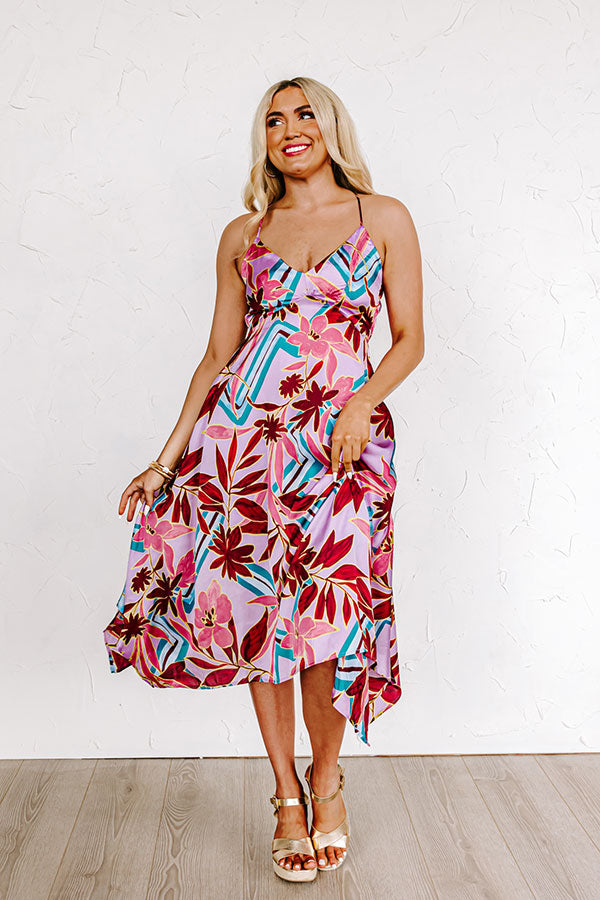 Ultimate Tropical Elegance Midi Dress