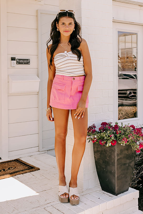 Premium Aubrielle Denim Skort in Bubblegum Pink - Ultimate Summer Style