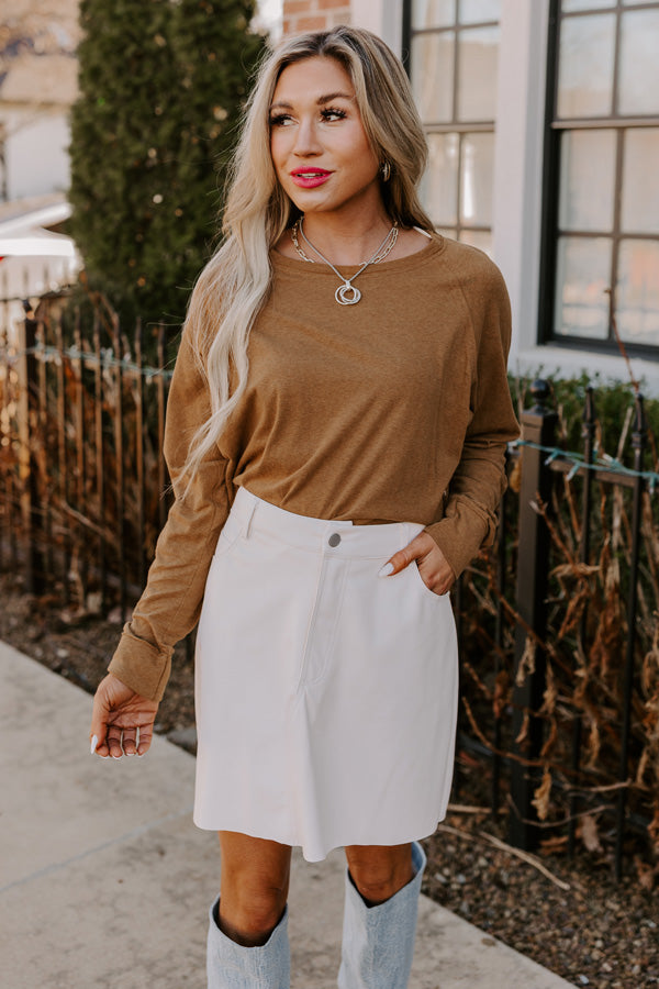 Premium Camel Crew Neck Top - Ultimate Comfort & Style