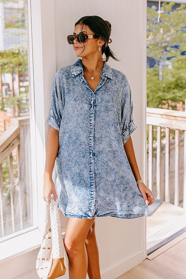 Premium Park Stroll Chambray Shift Dress