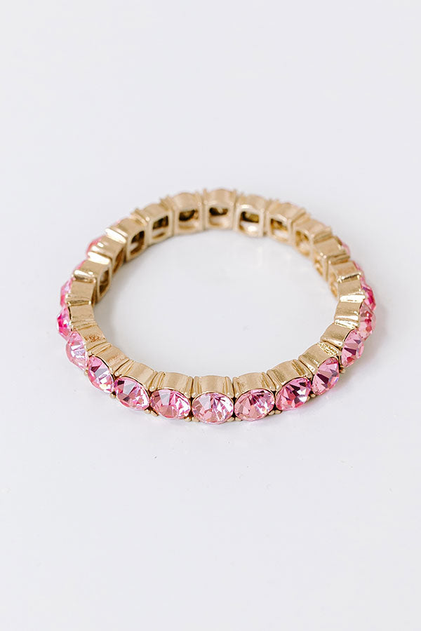 Premium Sparkle Stretch Bracelet - Pink Glamour